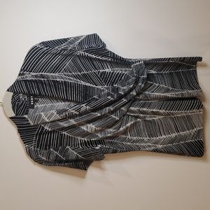 DKNY Faux Wrap short sleeve blouse